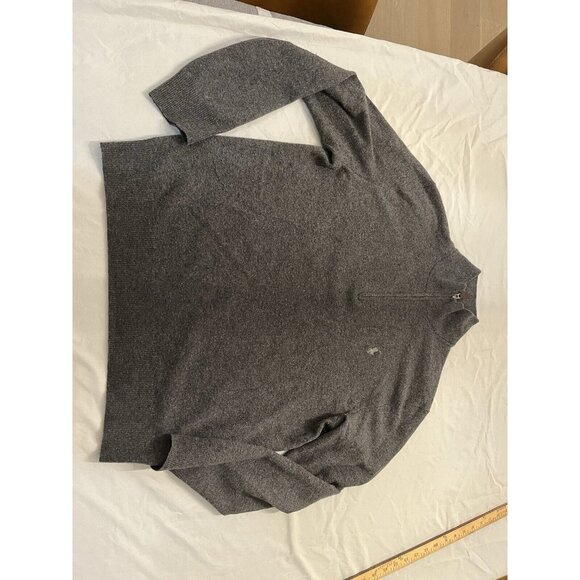 Polo Ralph Lauren Cashmere Gray Charcoal 1/4 Zip Sweater Size Medium Mint! - Picture 2 of 12